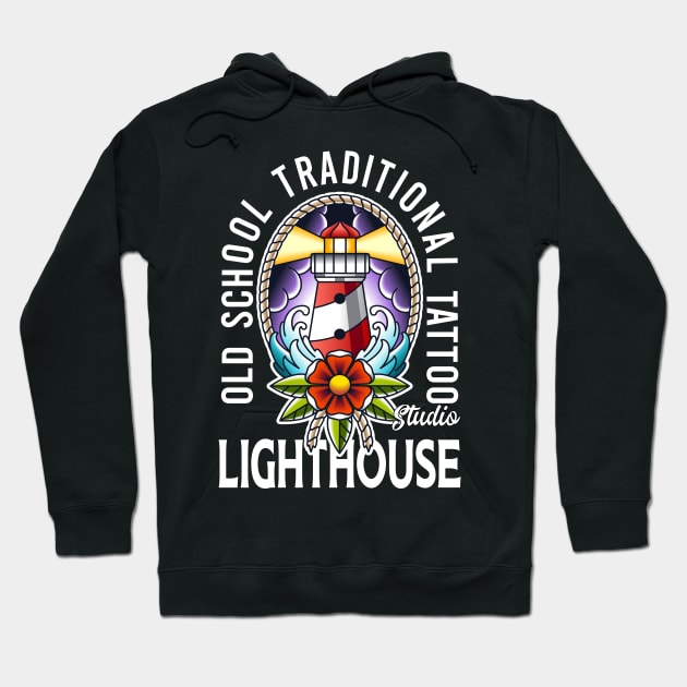 old school traditional tattoo light house Hoodie by KANDIM'S Studio